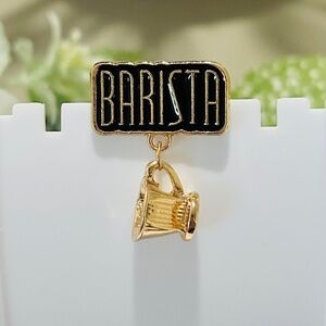 Darling Dangling Coffee Cup Barista Enamel Pin Brooch